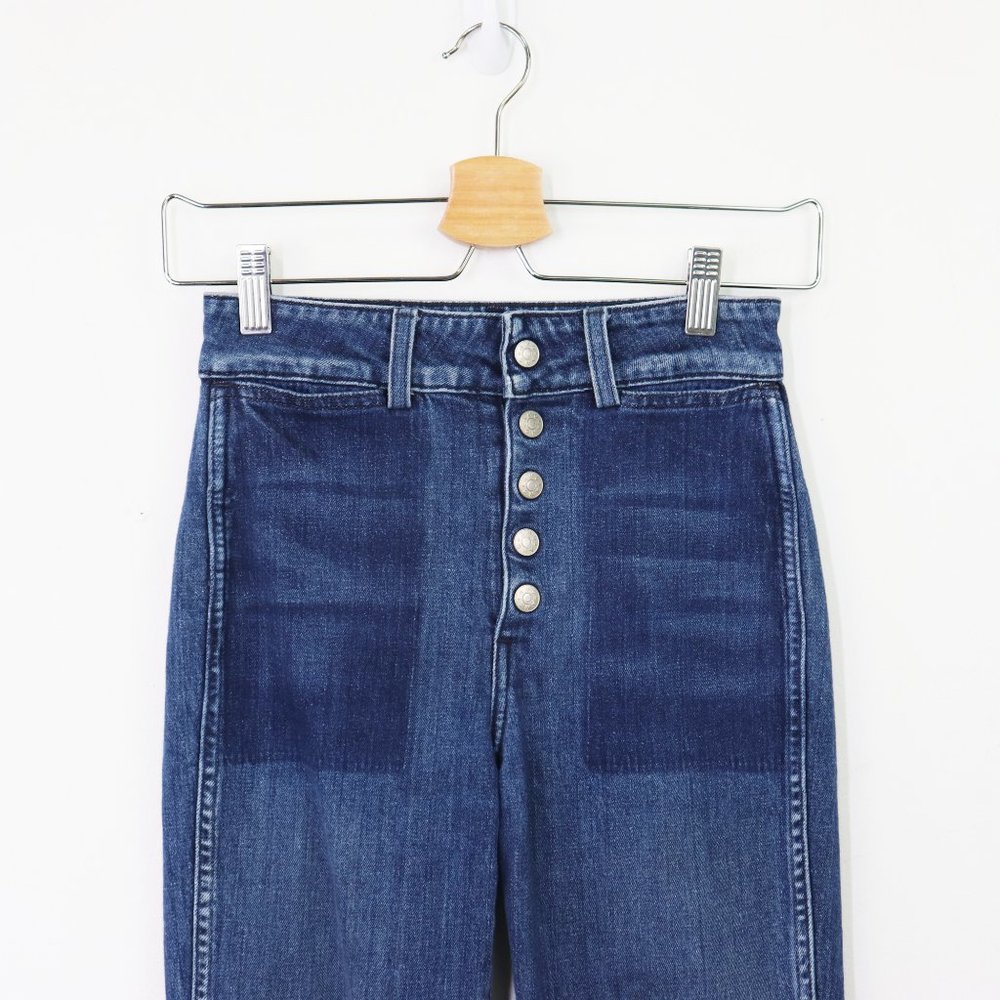 👖 AMO - Audrey Ultra High-Rise Cropped Jeans Button Fly in Shadow Play - 24 - Picture 10 of 10
